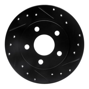 Ford Taurus Brake Rotor (1) - Rear Right - R1 Concepts - Drilled & Slotted - Black - `93-`05